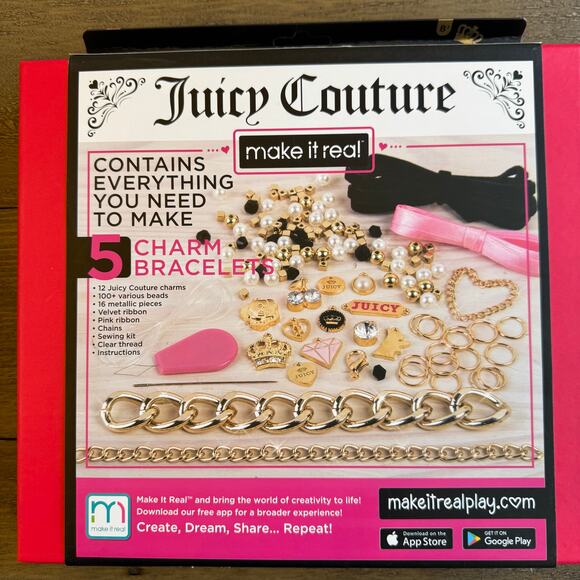 Juicy Couture Chains & Charms DIY Charm Bracelet Kit Jewelry Making 8yrs+ NIB - Picture 4 of 10